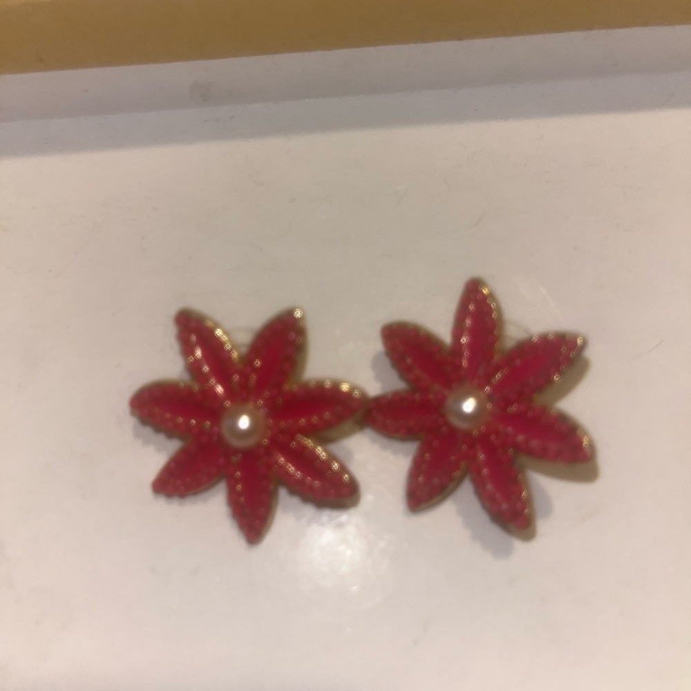 Pink tropical Floral Earrings